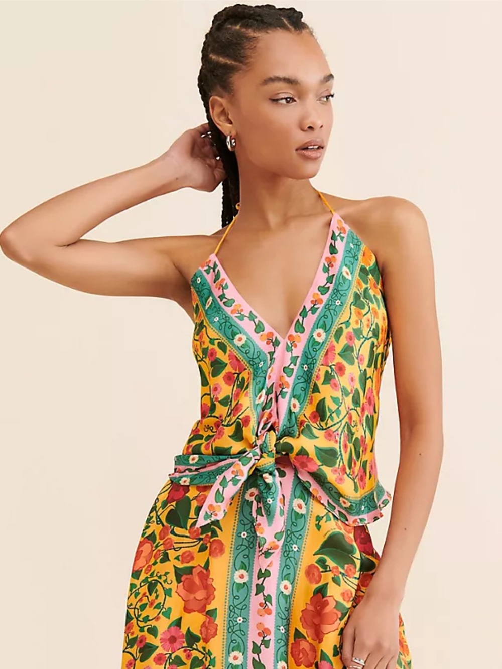 Farm Rio Heart Ivy Scarf Top